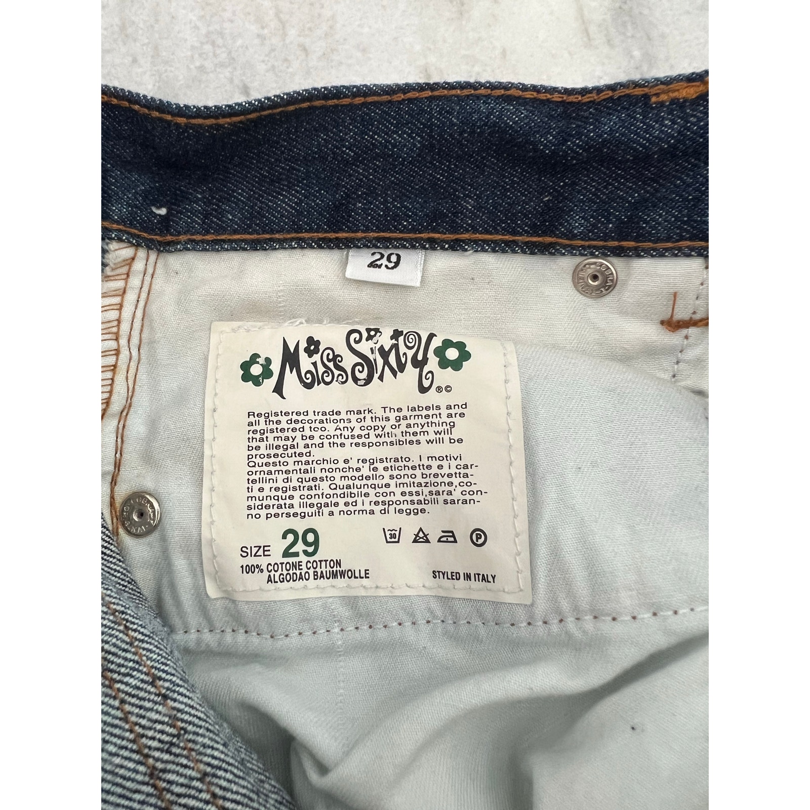 Vintage 90's Miss Sixty Straight Dark Blue High Rise Jeans- Size 26 Nwt — image 5 of 8
